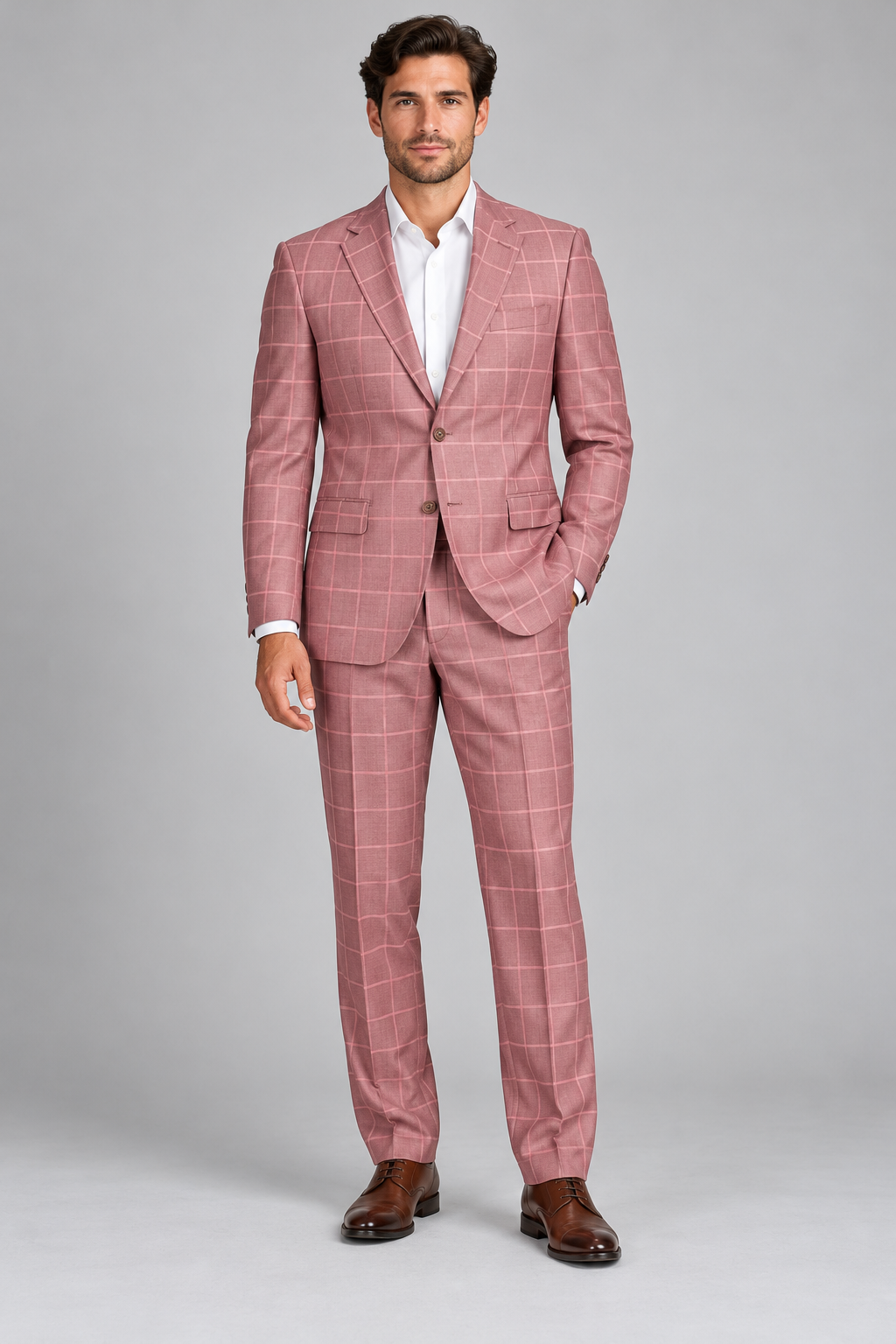 Uniworth Dusty-Rose Checked Suit 