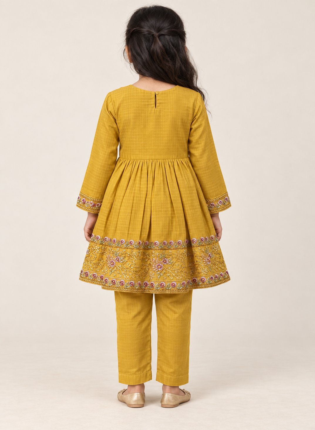 Gold Kameez and Trousers set